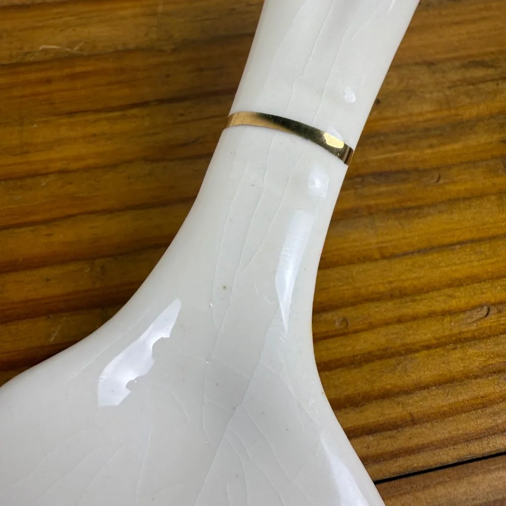 Vintage Porcelain Cake Server with Pastoral Scene – Gold Trim Handle